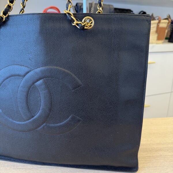 Chanel Timeless Caviar Chain Tote Black 24K Hardware