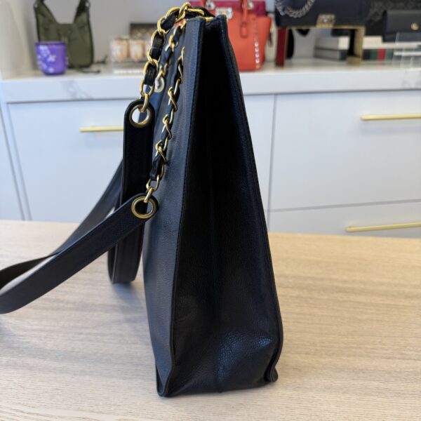 Chanel Timeless Caviar Chain Tote Black 24K Hardware