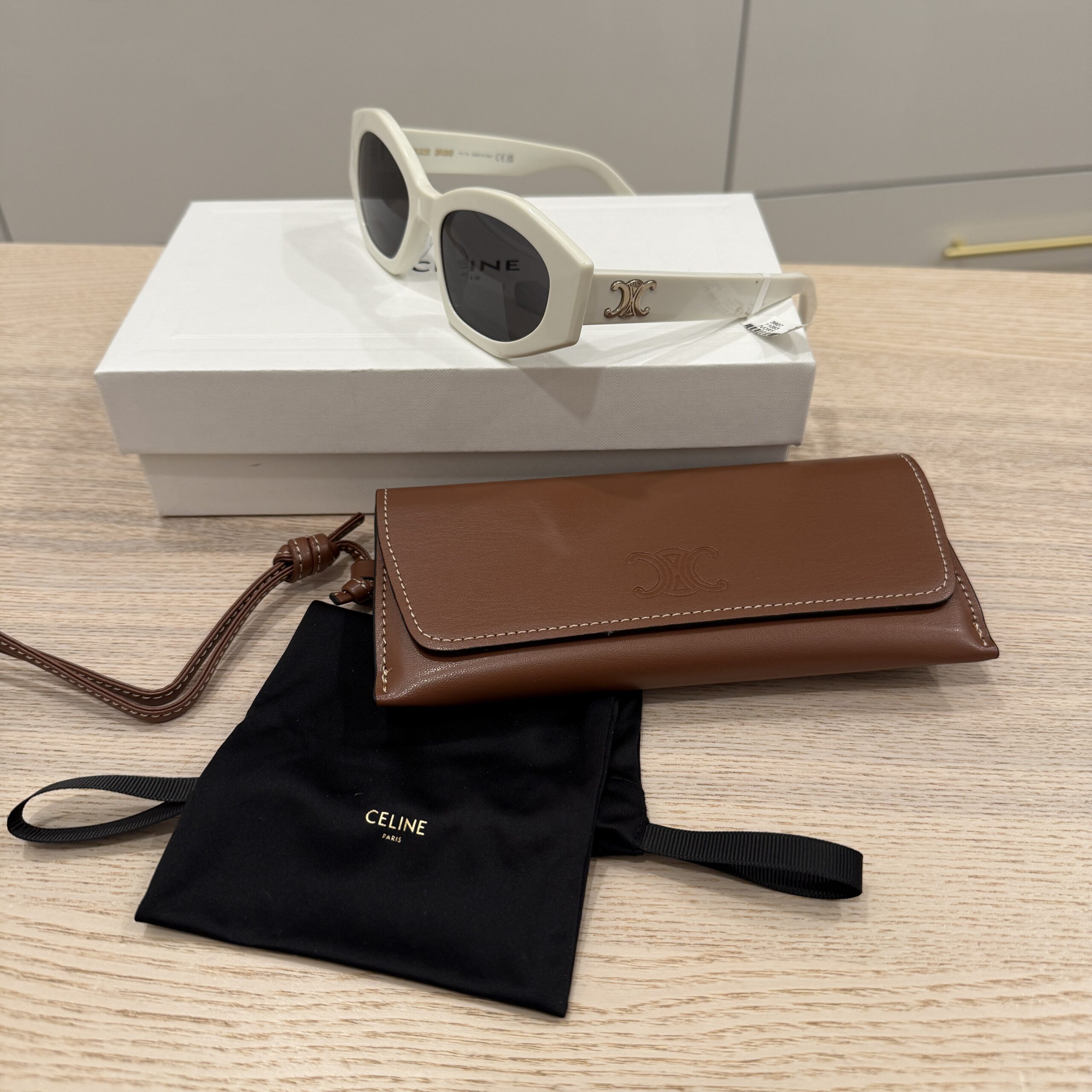 Celine Triomphe White Sunglasses