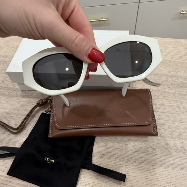 Celine Triomphe White Sunglasses