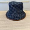 Gucci Blue Denim Leather Trim Large Bucket Hat