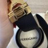 Salvatore Ferragamo Reversible and Adjustable Gancini Belt 32/80 Black and Tan