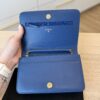 Chanel Lambskin Chevron Boy Wallet On Chain WOC Blue Light Gold Hardware