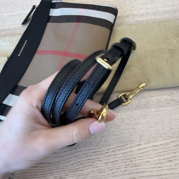 Burberry Multicolor House Check Peyton Convertible Clutch Black