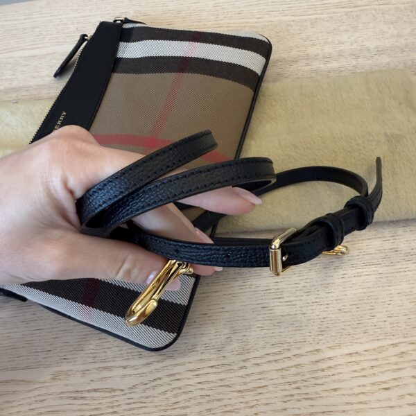 Burberry Multicolor House Check Peyton Convertible Clutch Black