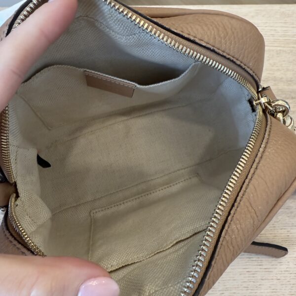 Gucci Calfskin Small Soho Disco Bag Beige