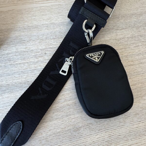 Prada Re-Nylon Saffiano Re-Edition 2000 Double Zip Crossbody Bag Black