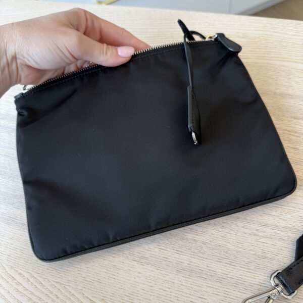 Prada Re-Nylon Saffiano Re-Edition 2000 Double Zip Crossbody Bag Black