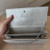 Christian Dior Metallic Silver Lambskin Wallet on Chain