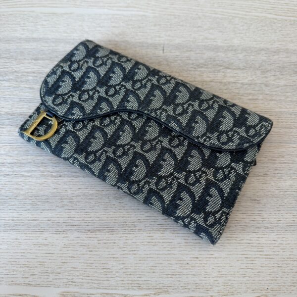Christian Dior Saddle Flap Wallet Trotter Canvas