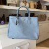 Prada Light Blue Saffiano Lux Leather Small Tote Bag