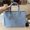Prada Light Blue Saffiano Lux Leather Small Tote Bag