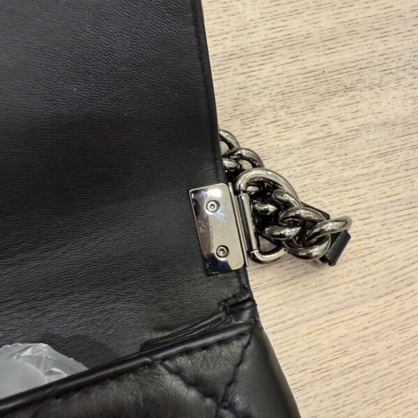 Chanel Lambskin Boy Accordion Flap Bag Black Silver Hardware