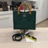 Gucci Textured Dollar Calfskin Web Small Diana Tote Bag Green