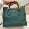 Gucci Textured Dollar Calfskin Web Small Diana Tote Bag Green