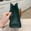 Gucci Textured Dollar Calfskin Web Small Diana Tote Bag Green