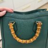 Gucci Textured Dollar Calfskin Web Small Diana Tote Bag Green