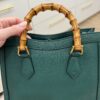 Gucci Textured Dollar Calfskin Web Small Diana Tote Bag Green