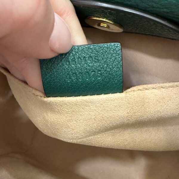 Gucci Textured Dollar Calfskin Web Small Diana Tote Bag Green