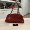 Chanel Red Crinkles Calfskin Leather Just Mademoiselle Bowling Bag
