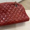 Chanel Red Crinkles Calfskin Leather Just Mademoiselle Bowling Bag