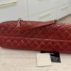 Chanel Red Crinkles Calfskin Leather Just Mademoiselle Bowling Bag