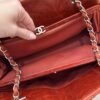 Chanel Red Crinkles Calfskin Leather Just Mademoiselle Bowling Bag