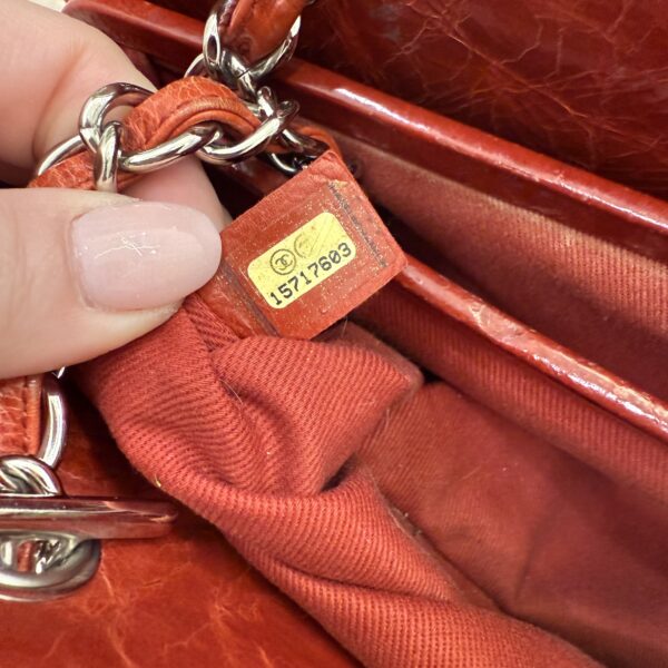 Chanel Red Crinkles Calfskin Leather Just Mademoiselle Bowling Bag
