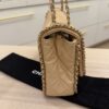 Chanel Chanel Beige Crumpled Calfskin Medium Chain All Over Flap Bag Beige Gold Hardware