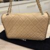 Chanel Chanel Beige Crumpled Calfskin Medium Chain All Over Flap Bag Beige Gold Hardware