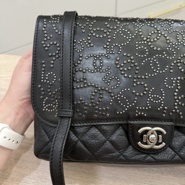 Chanel Paris-Dallas Flap Messenger Bag Quilted Studded Leather Medium