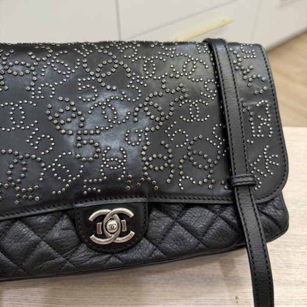 Chanel Paris-Dallas Flap Messenger Bag Quilted Studded Leather Medium