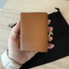 Fendi Vitello King Logo Embossed Micro Tri-Fold Wallet Cuoio