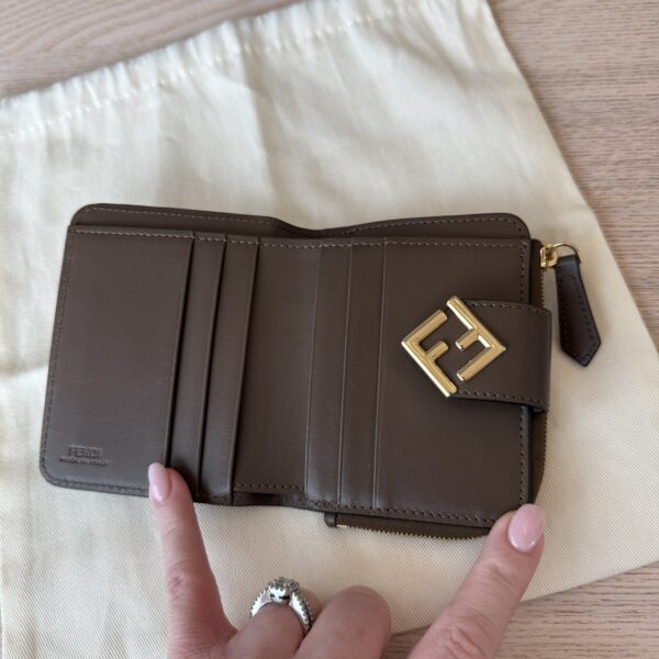 Fendi FF Diamonds Wallet Brown and black FF leather wallet
