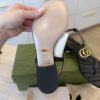 Gucci Double G Marmont Black Heeled Thong Leather Sandal 37.5