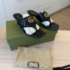 Gucci Nappa Matelasse GG Marmont 75mm Slide Sandals 38 Black