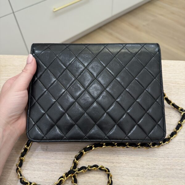 Chanel Black 24K Gold Classic Single Flap Black (Vintage)
