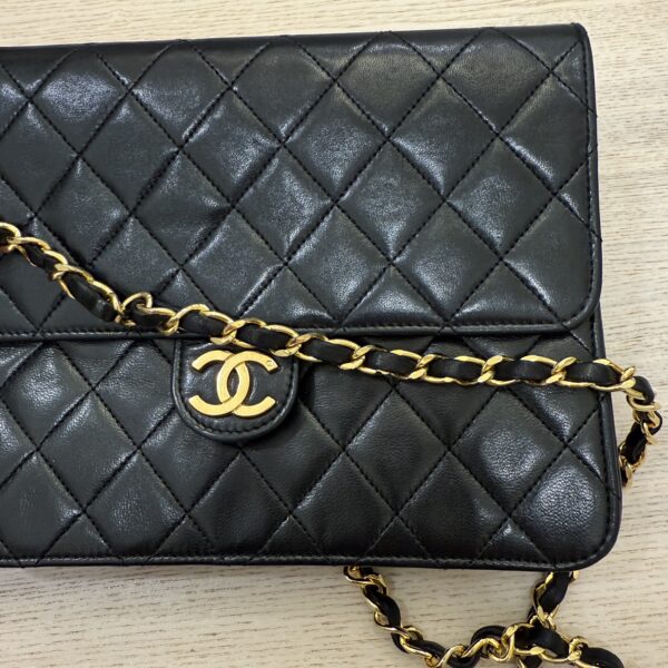 Chanel Black 24K Gold Classic Single Flap Black (Vintage)