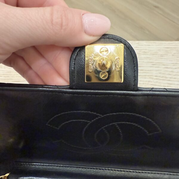 Chanel Black 24K Gold Classic Single Flap Black (Vintage)