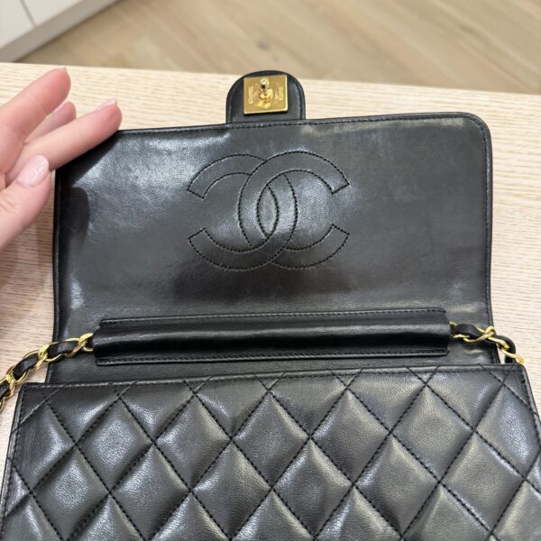 Chanel Black 24K Gold Classic Single Flap Black (Vintage)