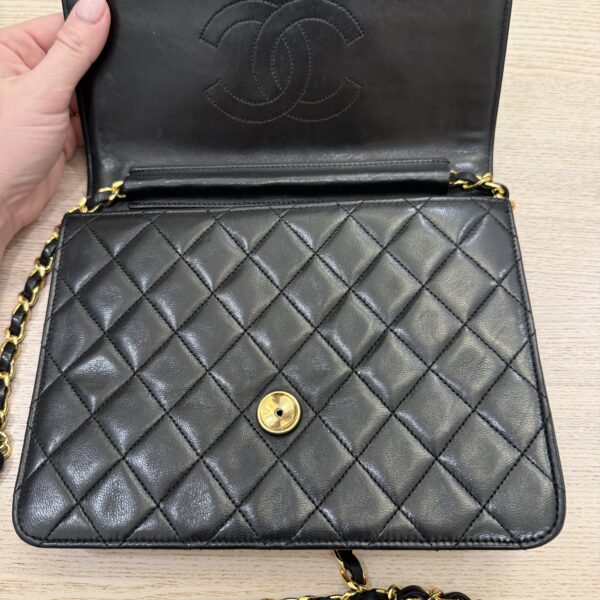 Chanel Black 24K Gold Classic Single Flap Black (Vintage)