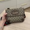 Gucci GG Supreme Monogram Web Neo Vintage Double Flap Messenger Bag Beige New Acero
