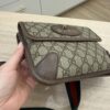 Gucci GG Supreme Monogram Web Neo Vintage Double Flap Messenger Bag Beige New Acero