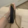 Gucci Pebbled Calfskin GG Marmont Zip Chain Bag Black