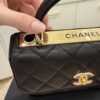 Chanel Lambskin Quilted Small Trendy CC Dual Handle Flap Bag Black Gold Hardware