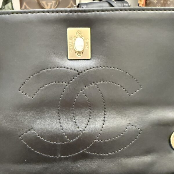 Chanel Lambskin Quilted Small Trendy CC Dual Handle Flap Bag Black Gold Hardware