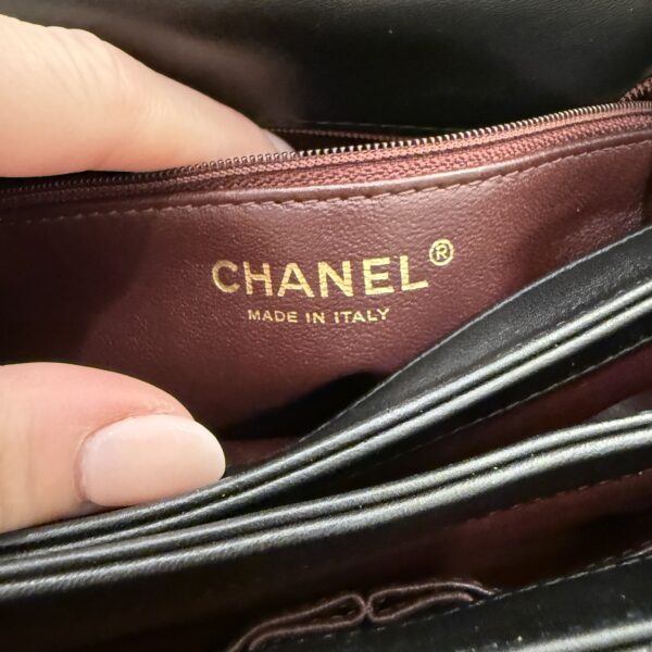 Chanel Lambskin Quilted Small Trendy CC Dual Handle Flap Bag Black Gold Hardware