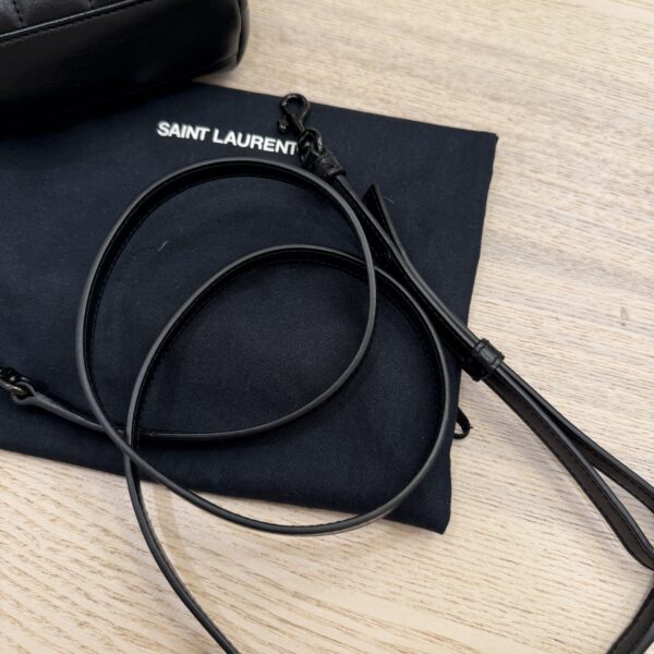 Saint Laurent (YSL) Calfskin Y Quilted Monogram Toy Loulou Satchel Black and Black hardware