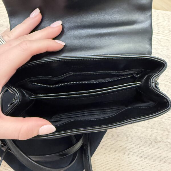 Saint Laurent (YSL) Calfskin Y Quilted Monogram Toy Loulou Satchel Black and Black hardware