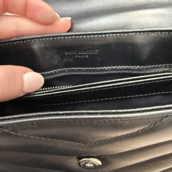 Saint Laurent (YSL) Calfskin Y Quilted Monogram Toy Loulou Satchel Black and Black hardware